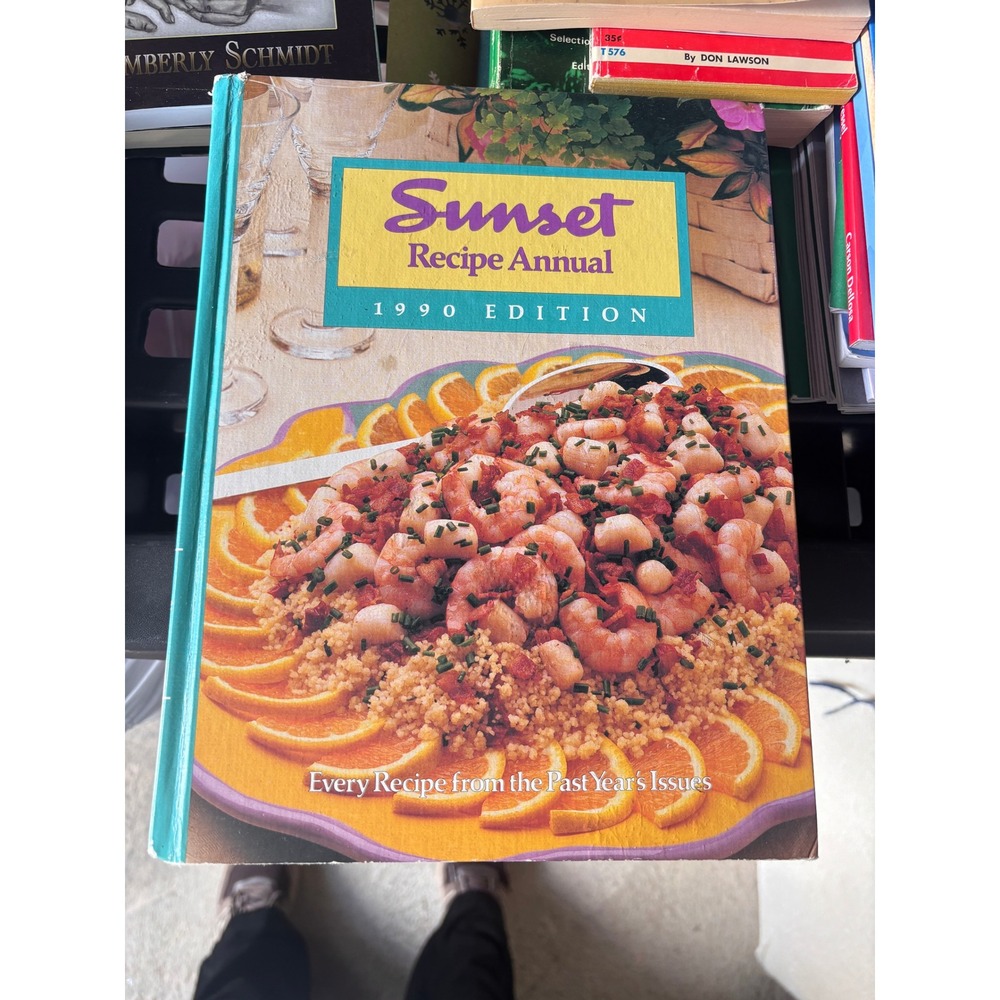 Sunset Recipe Annual 1990 Cookbook OS Teal Hardcover 1989 Magazine Collection